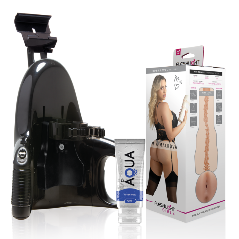 FLESHLIGHT - MIA MALKOVA BOSS LEVEL + UNIVERSAL LAUNCH + AQUA QUALITY LUBRICANT 50 ML - NOCTURNA DESIRES