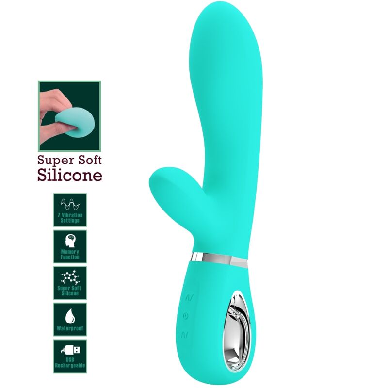 PRETTY LOVE - THOMAS MULTIFUNCTION G-SPOT VIBRATOR AQUA GREEN - NOCTURNA DESIRES