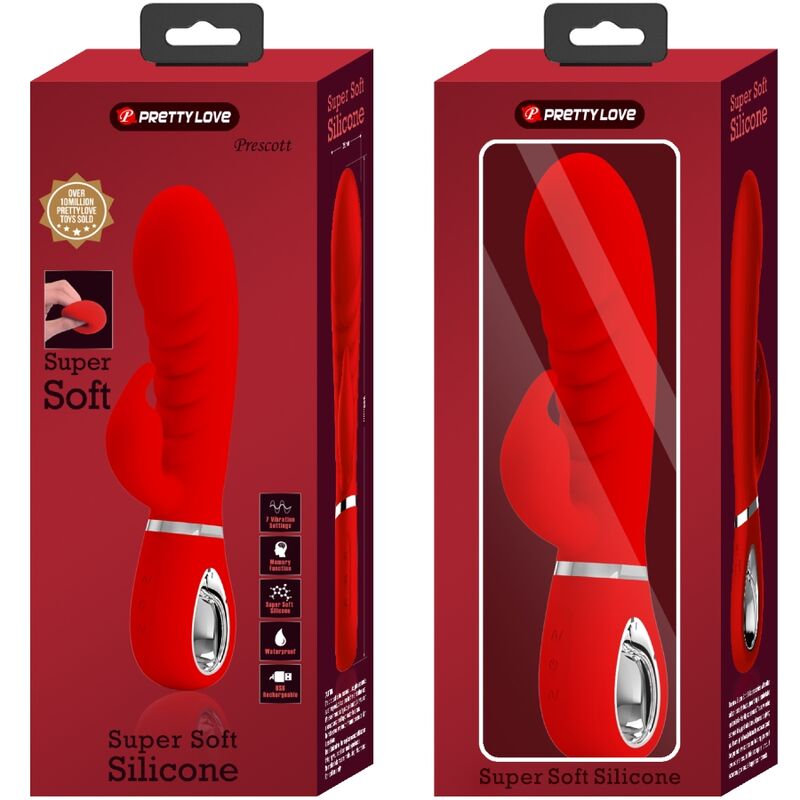PRETTY LOVE - PRESCOTT MULTIFUNCTION G-SPOT VIBRATOR RED - NOCTURNA DESIRES