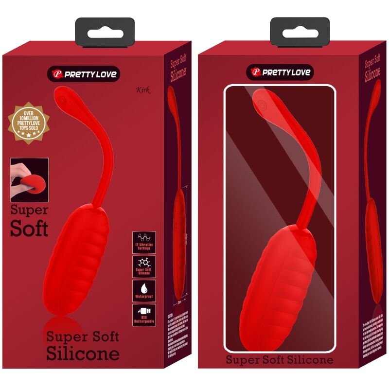 PRETTY LOVE - KIRK RECHARGEABLE VIBRATING EGG RED - NOCTURNA DESIRES