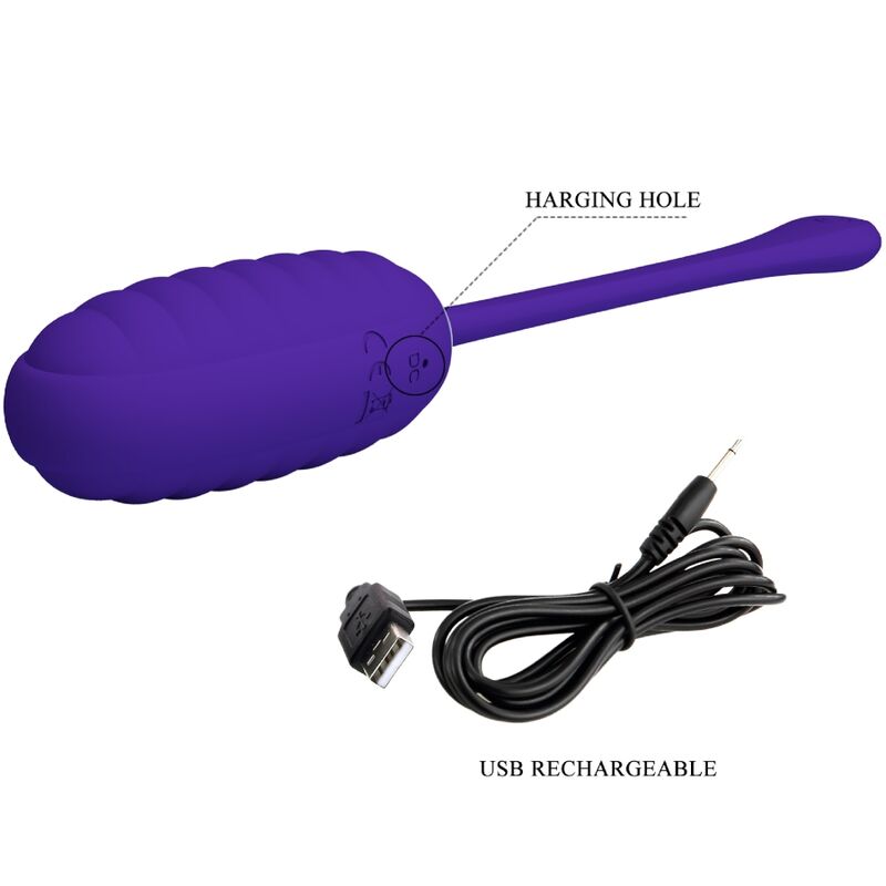 PRETTY LOVE - KIRK RECHARGEABLE VIBRATING EGG PURPLE - NOCTURNA DESIRES