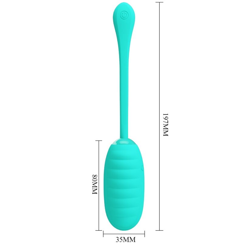 PRETTY LOVE - KIRK RECHARGEABLE VIBRATING EGG AQUA GREEN - NOCTURNA DESIRES