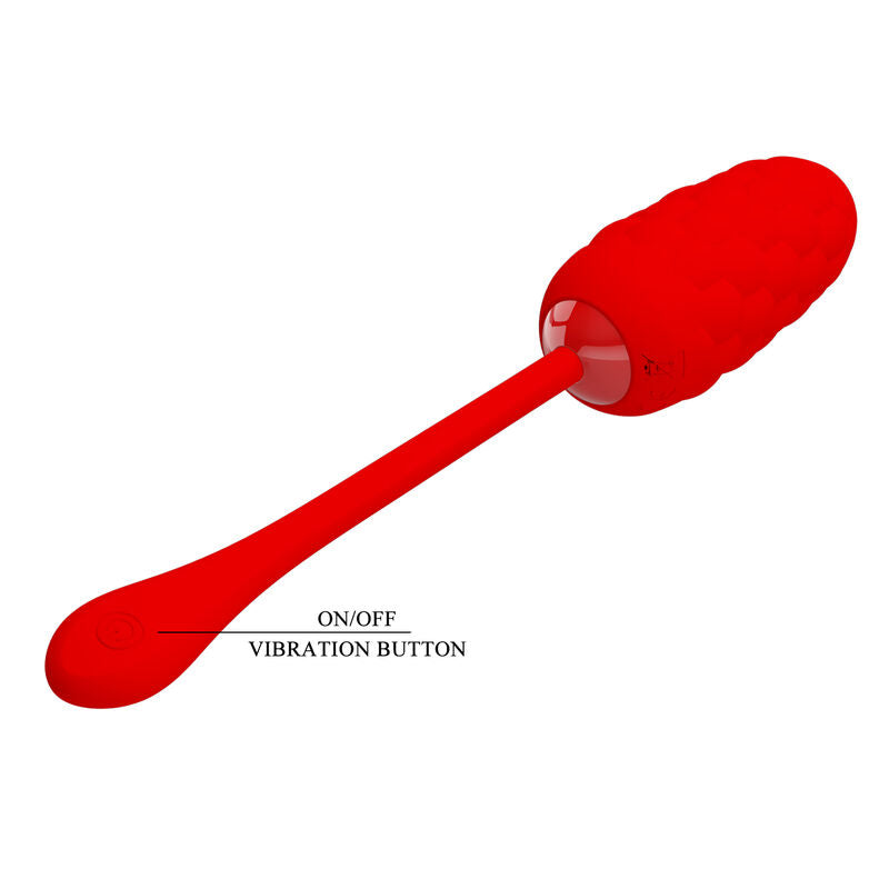 PRETTY LOVE - VIBRATING EGG WITH RED RECHARGEABLE MARINE TEXTURE - NOCTURNA DESIRES