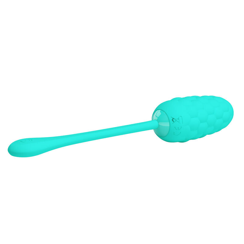 PRETTY LOVE - VIBRATING EGG WITH AQUA GREEN RECHARGEABLE MARINE TEXTURE - NOCTURNA DESIRES
