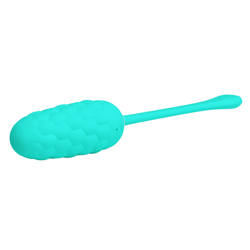 PRETTY LOVE - VIBRATING EGG WITH AQUA GREEN RECHARGEABLE MARINE TEXTURE - NOCTURNA DESIRES