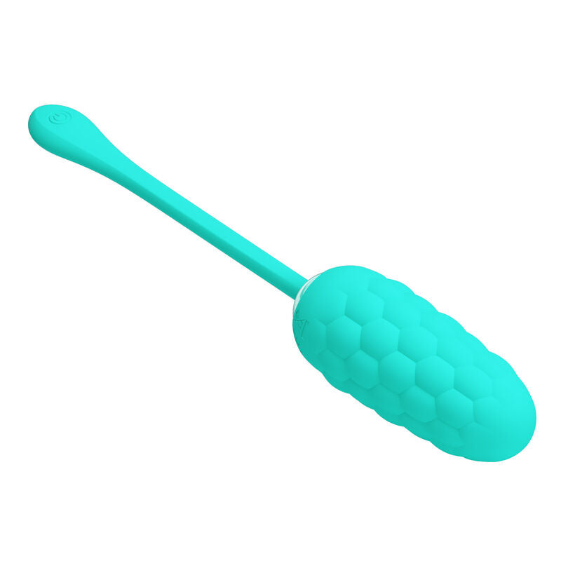 PRETTY LOVE - VIBRATING EGG WITH AQUA GREEN RECHARGEABLE MARINE TEXTURE - NOCTURNA DESIRES