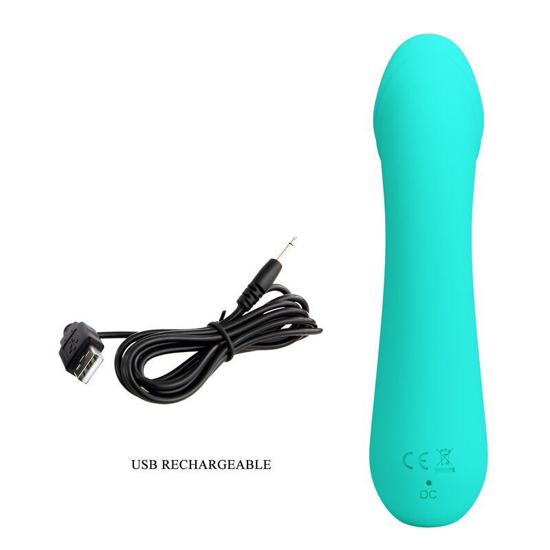 PRETTY LOVE - CETUS RECHARGEABLE VIBRATOR AQUA GREEN - NOCTURNA DESIRES
