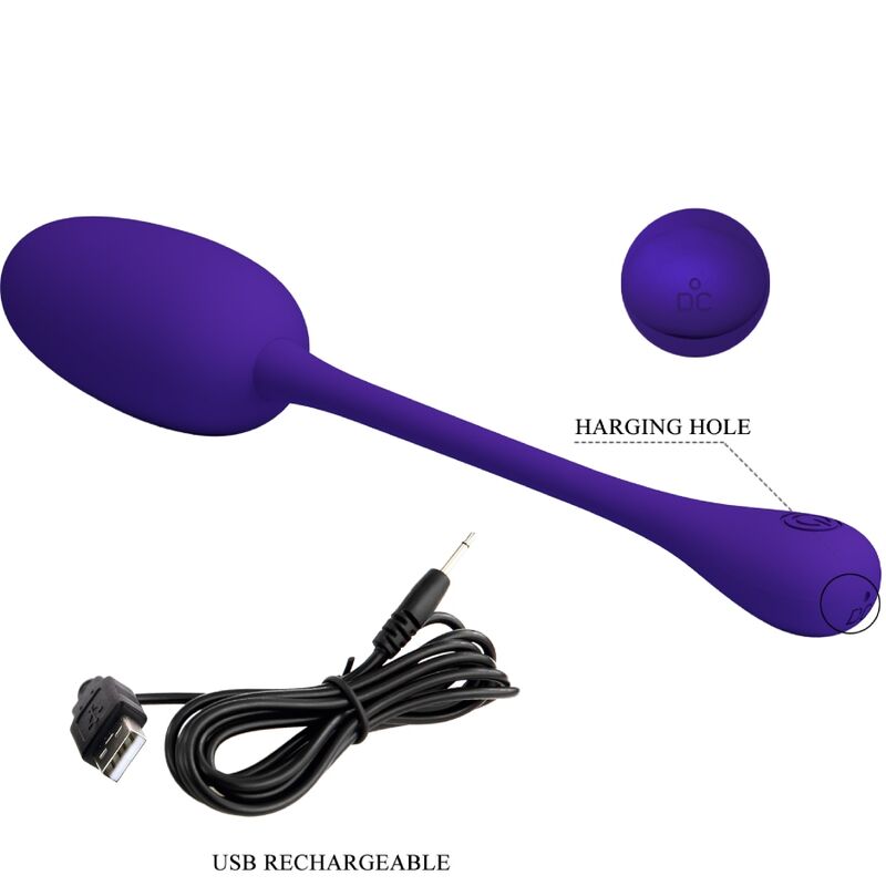 PRETTY LOVE - KNUCKER PURPLE RECHARGEABLE VIBRATING EGG - NOCTURNA DESIRES