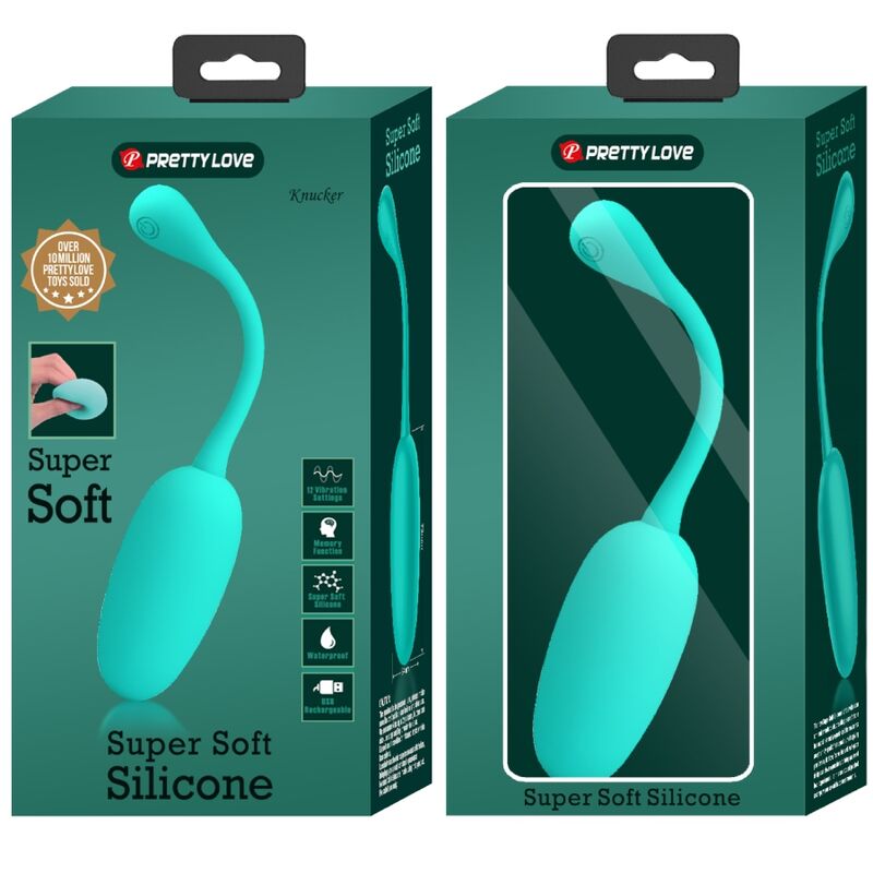 PRETTY LOVE - KNUCKER WATER GREEN RECHARGEABLE VIBRATING EGG - NOCTURNA DESIRES