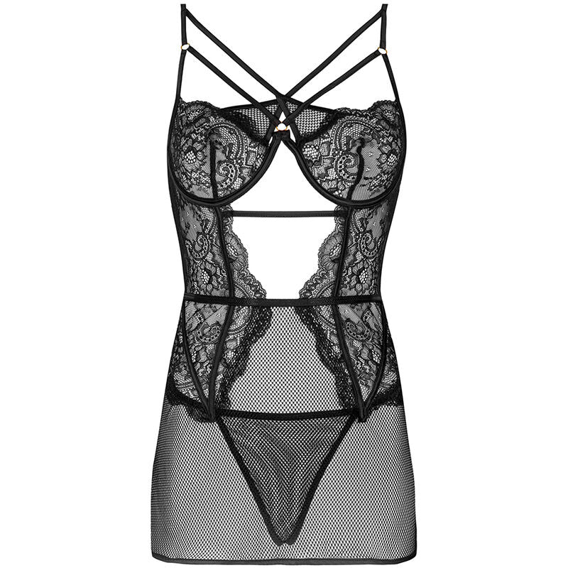 LIVCO CORSETTI FASHION - BARIRIN LC 90633 SHIRT + PANTY BLACK - NOCTURNA DESIRES