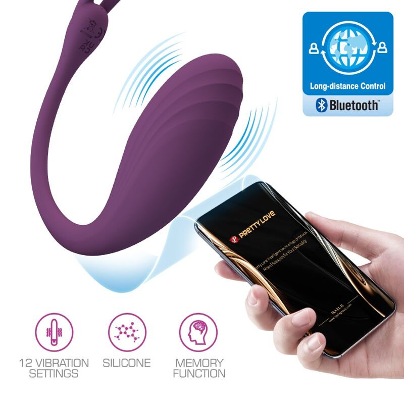 PRETTY LOVE - CATALINA VIBRATOR APP REMOTE CONTROL PURPLE - NOCTURNA DESIRES