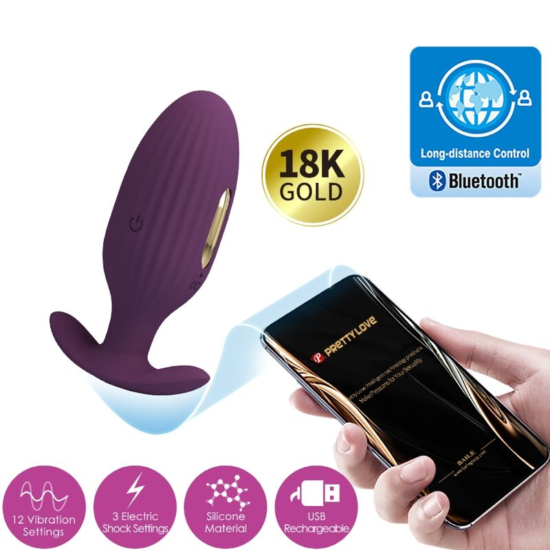 PRETTY LOVE - JEFFERSON APP CONTROLLED ANAL PLUG PURPLE - NOCTURNA DESIRES
