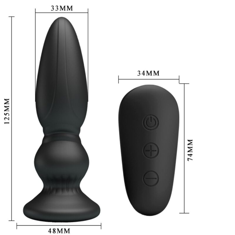 MR PLAY - POWERFUL VIBRATOR REMOTE CONTROL ANAL PLUG BLACK - NOCTURNA DESIRES