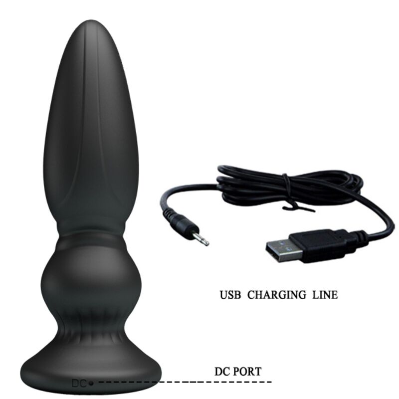 MR PLAY - POWERFUL VIBRATOR REMOTE CONTROL ANAL PLUG BLACK - NOCTURNA DESIRES