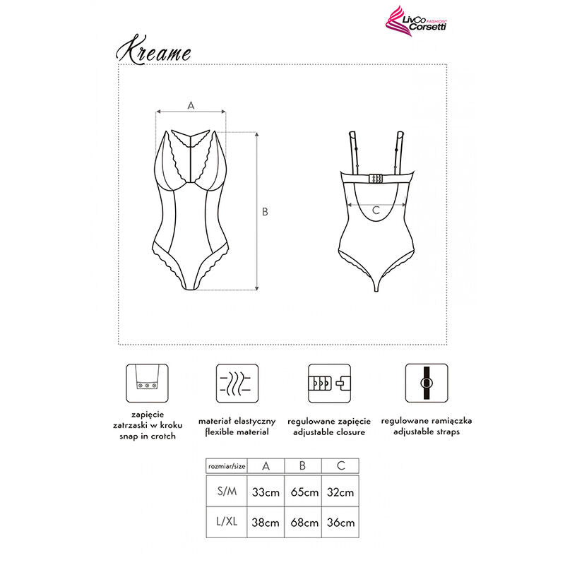 LIVCO CORSETTI FASHION - KREAME LC 90546 BODY BLACK - NOCTURNA DESIRES