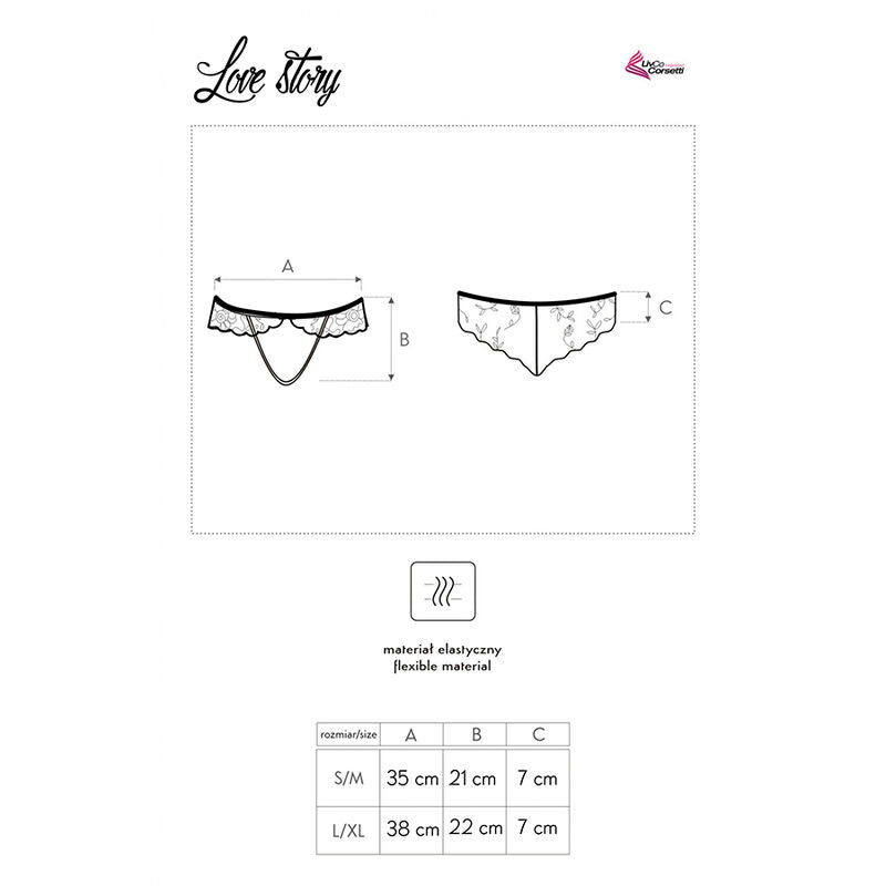 LIVCO CORSETTI FASHION - LOVE STORY LC 90679 PANTY CROTCHLESS BLACK L/XL - NOCTURNA DESIRES