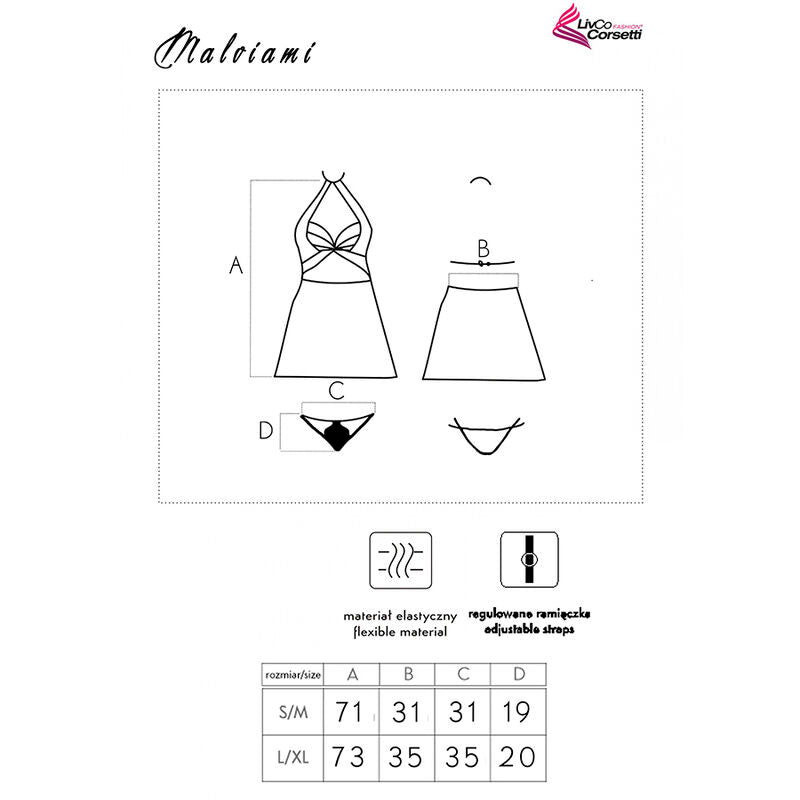 LIVCO CORSETTI FASHION - MALVIAMI LC 90625 SHIRT + PANTY BLACK - NOCTURNA DESIRES