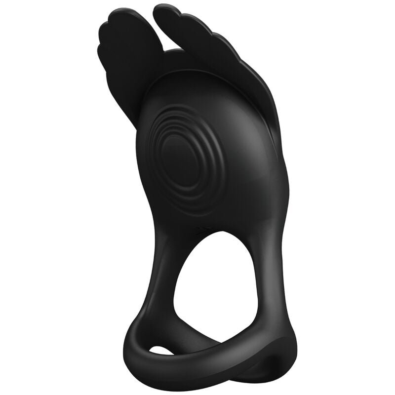 PRETTY LOVE - SILAS VIBRANT PENIS RING 7 VIBRATIONS BLACK SILICONE - NOCTURNA DESIRES