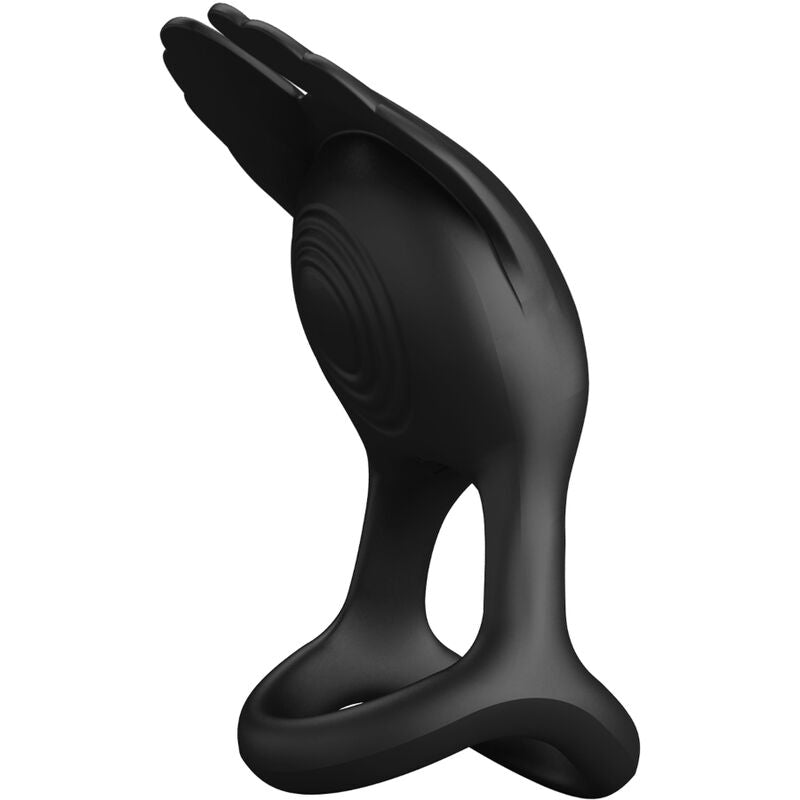PRETTY LOVE - SILAS VIBRANT PENIS RING 7 VIBRATIONS BLACK SILICONE - NOCTURNA DESIRES