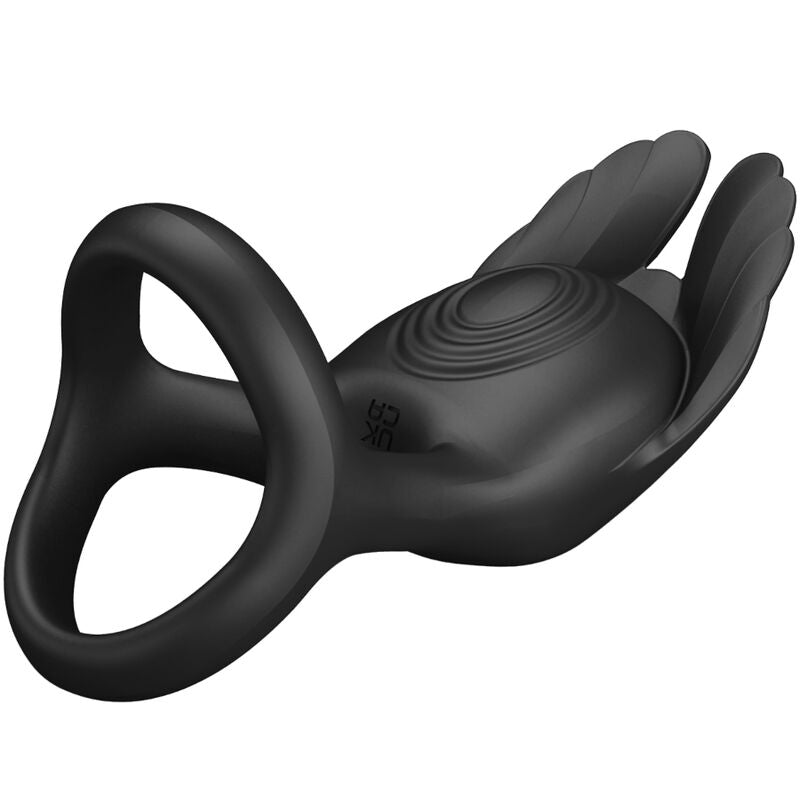 PRETTY LOVE - SILAS VIBRANT PENIS RING 7 VIBRATIONS BLACK SILICONE - NOCTURNA DESIRES