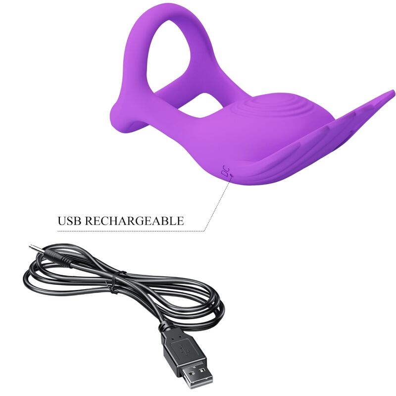 PRETTY LOVE - SILAS VIBRANT PENIS RING 7 VIBRATIONS PURPLE SILICONE - NOCTURNA DESIRES