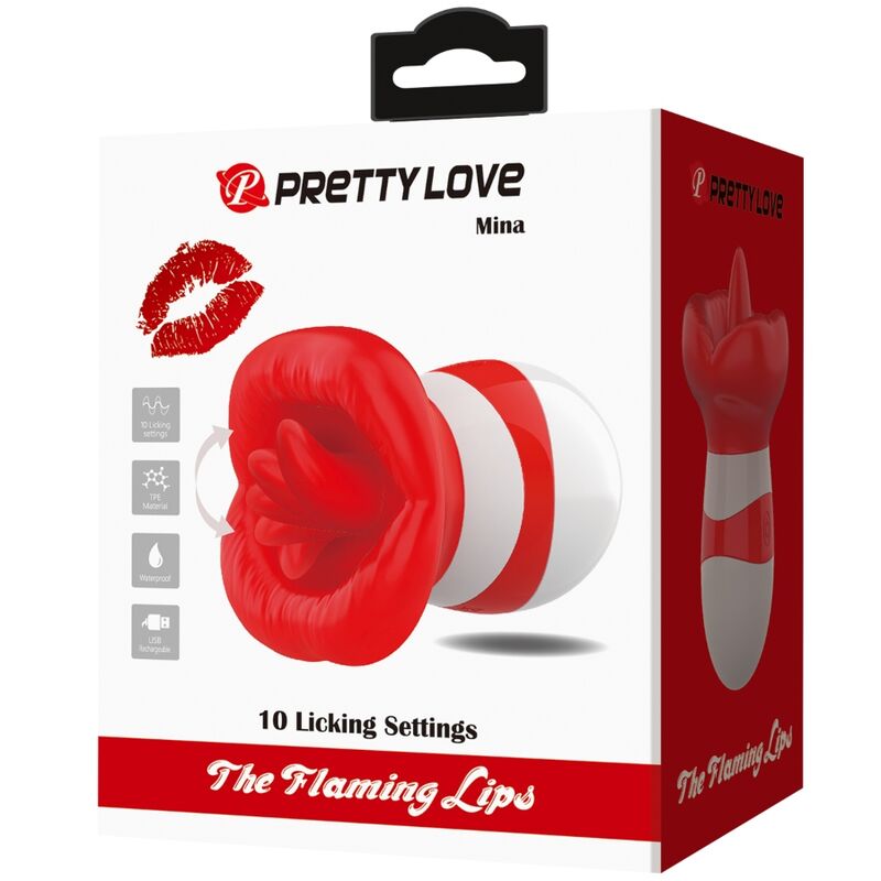 PRETTY LOVE - MINA TONGUE STIMULATOR LIGHT RED - NOCTURNA DESIRES