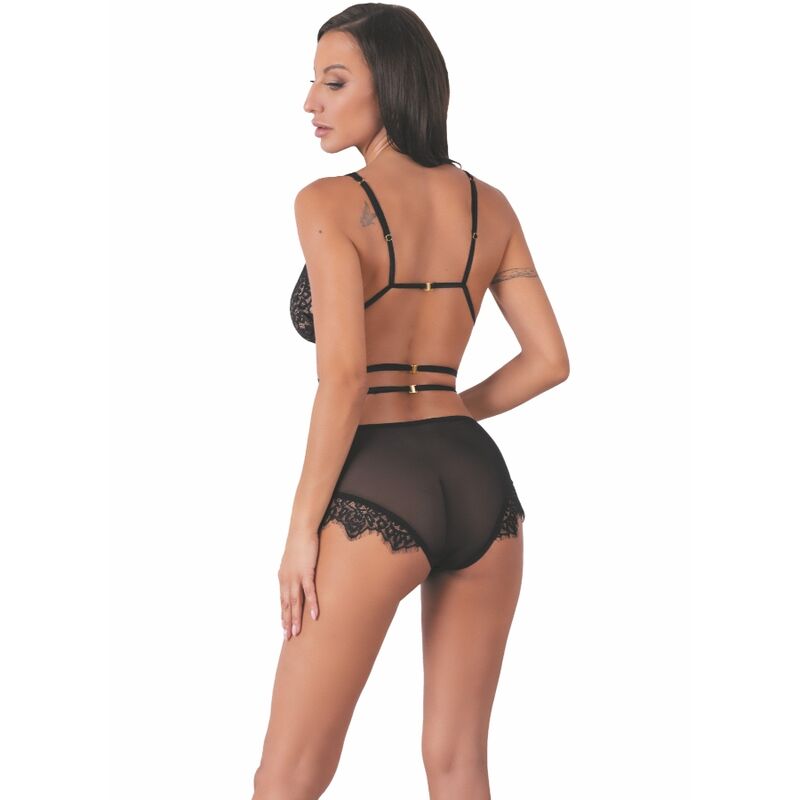 LIVCO CORSETTI FASHION - DREZNA LC 90733 BRA + PANTY BLACK L/XL - NOCTURNA DESIRES