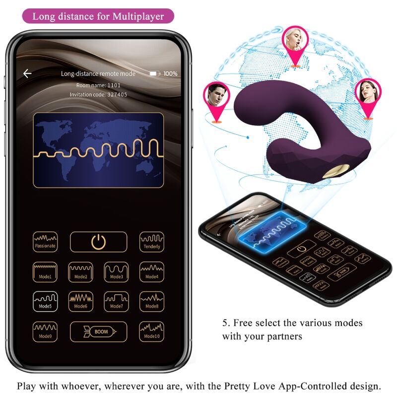 PRETTY LOVE - BILLY VIBRATION REMOTE CONTROL PURPLE FREE APP - NOCTURNA DESIRES