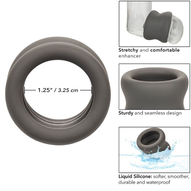 CALEXOTICS - ALPHA SCROTUM STRETCHING RING BLACK - NOCTURNA DESIRES