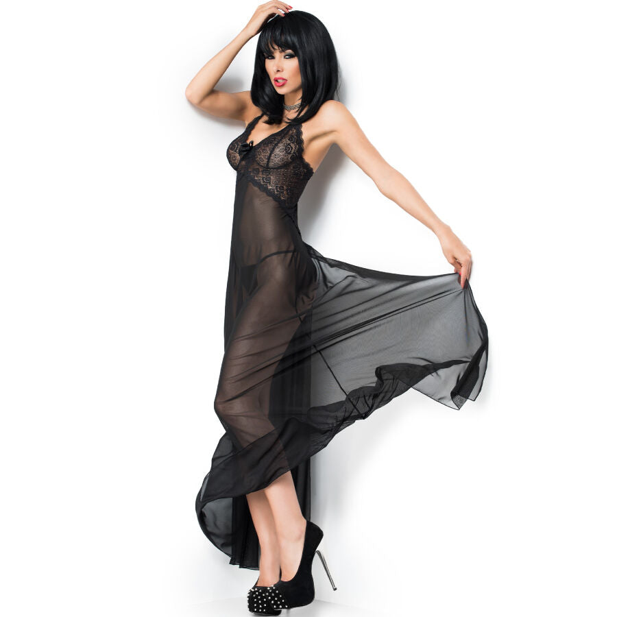 CHILIROSE - CR 3883 BABYDOLL LONG BLACK L/XL - NOCTURNA DESIRES