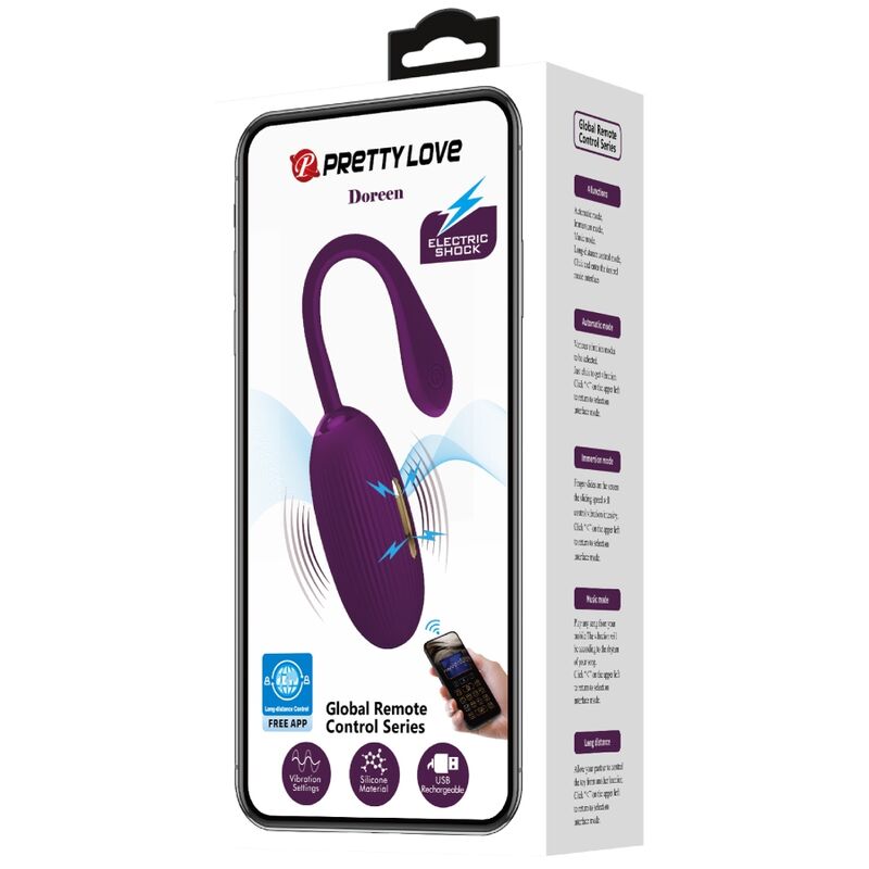 PRETTY LOVE - DOREEN PURPLE RECHARGEABLE VIBRATING EGG - NOCTURNA DESIRES