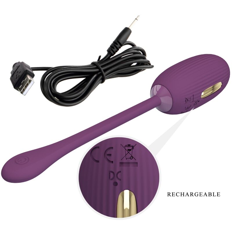 PRETTY LOVE - DOREEN PURPLE RECHARGEABLE VIBRATING EGG - NOCTURNA DESIRES