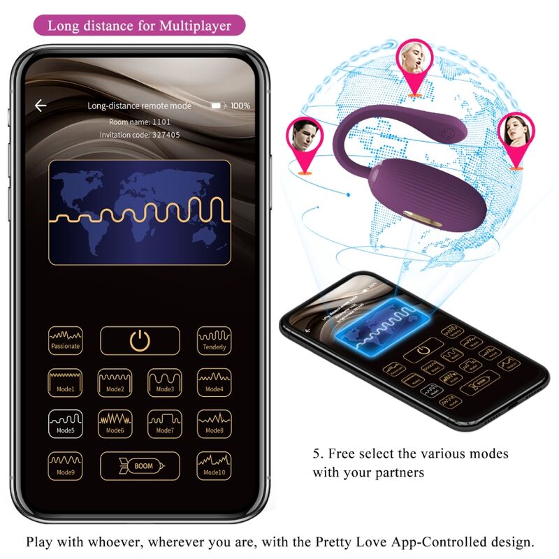 PRETTY LOVE - DOREEN PURPLE RECHARGEABLE VIBRATING EGG - NOCTURNA DESIRES