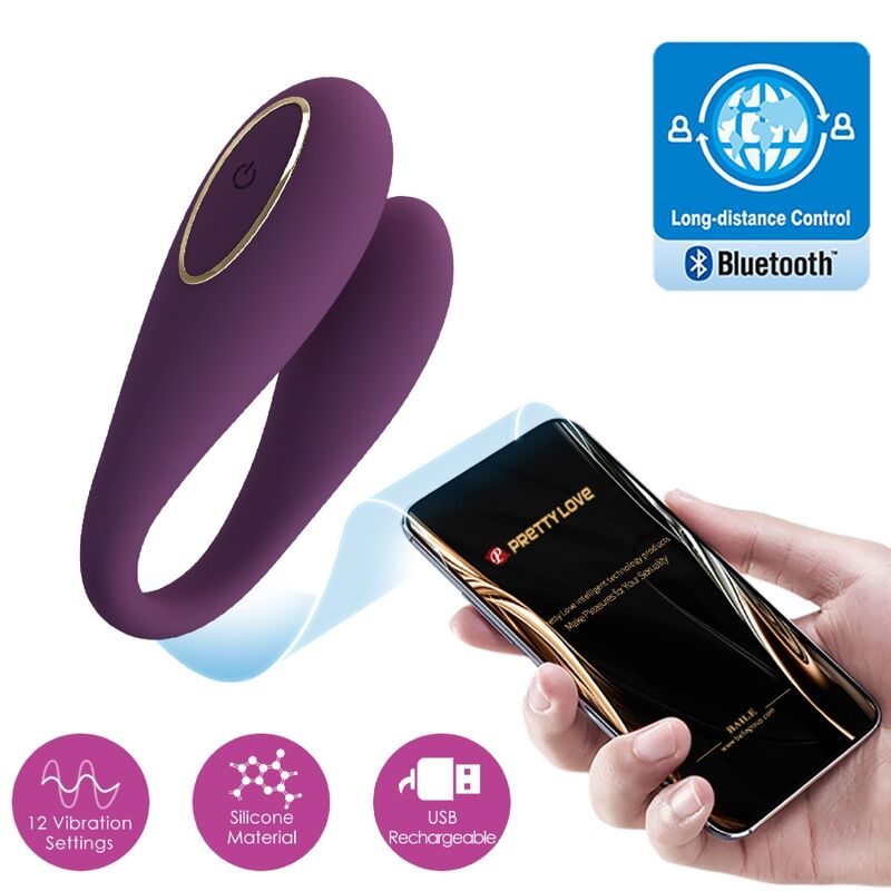 PRETTY LOVE - AUGUST REMOTE GLOBAL DOUBLE PLEASURE VIBRATOR - NOCTURNA DESIRES