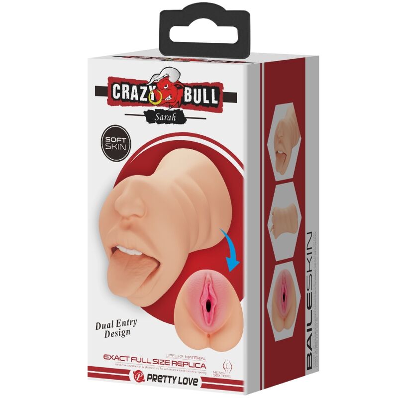 CRAZY BULL - SARAH VAGINA-SHAPED MASTUBADOR DUAL ENTRY - NOCTURNA DESIRES