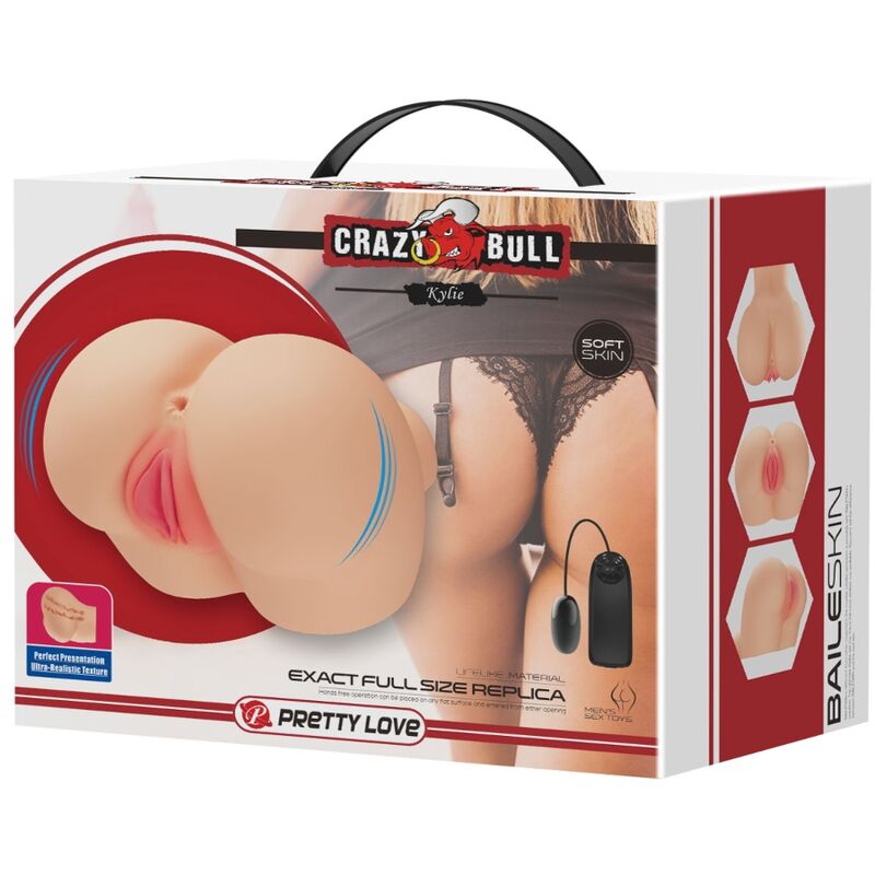 CRAZY BULL - REALISTIC VAGINA AND ANUS KYLIE VIBRATOR - NOCTURNA DESIRES