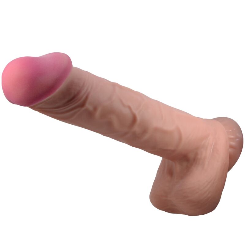 PRETTY LOVE - SLIDING SKIN SERIES REALISTIC DILDO WITH SLIDING SKIN SUCTION CUP BROWN 26 CM - NOCTURNA DESIRES