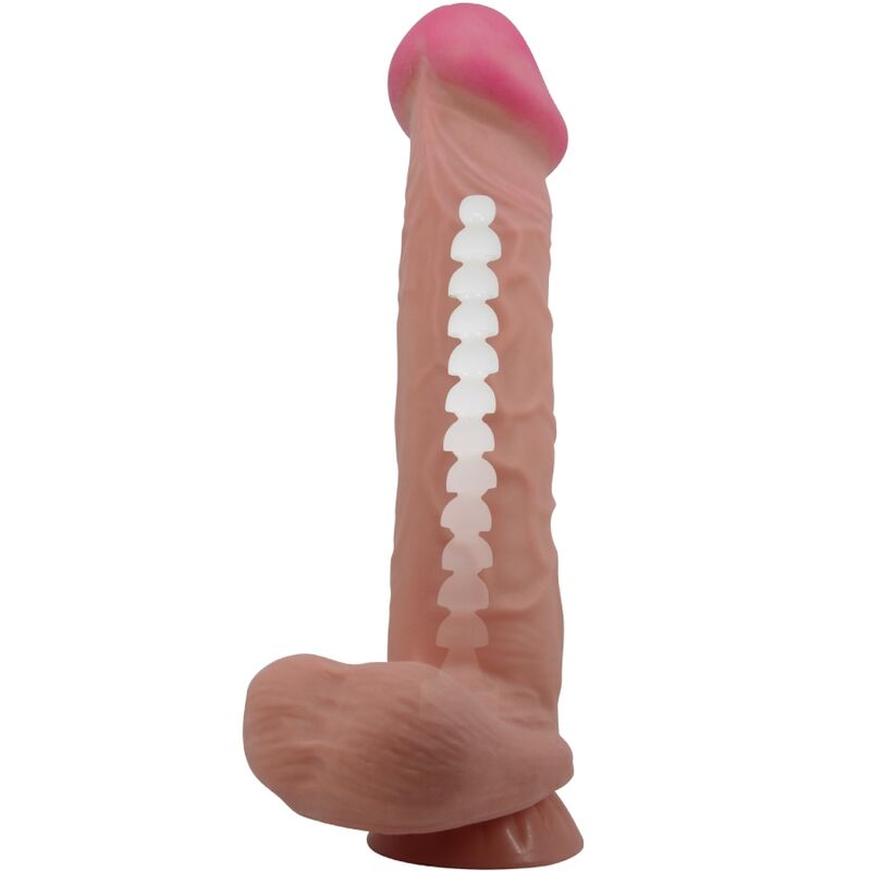 PRETTY LOVE - SLIDING SKIN SERIES REALISTIC DILDO WITH SLIDING SKIN SUCTION CUP BROWN 26 CM - NOCTURNA DESIRES