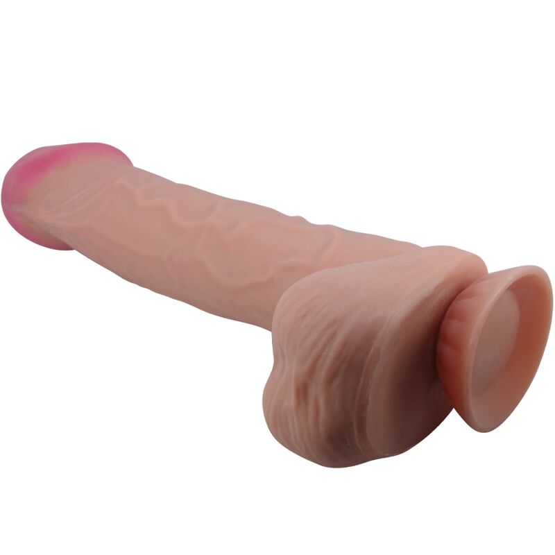 PRETTY LOVE - SLIDING SKIN SERIES REALISTIC DILDO WITH SLIDING SKIN SUCTION CUP BROWN 26 CM - NOCTURNA DESIRES