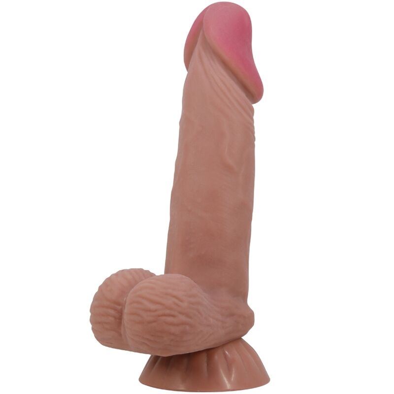 PRETTY LOVE - SLIDING SKIN SERIES REALISTIC DILDO WITH SLIDING BROWN SKIN SUCTION CUP 19.4 CM - NOCTURNA DESIRES