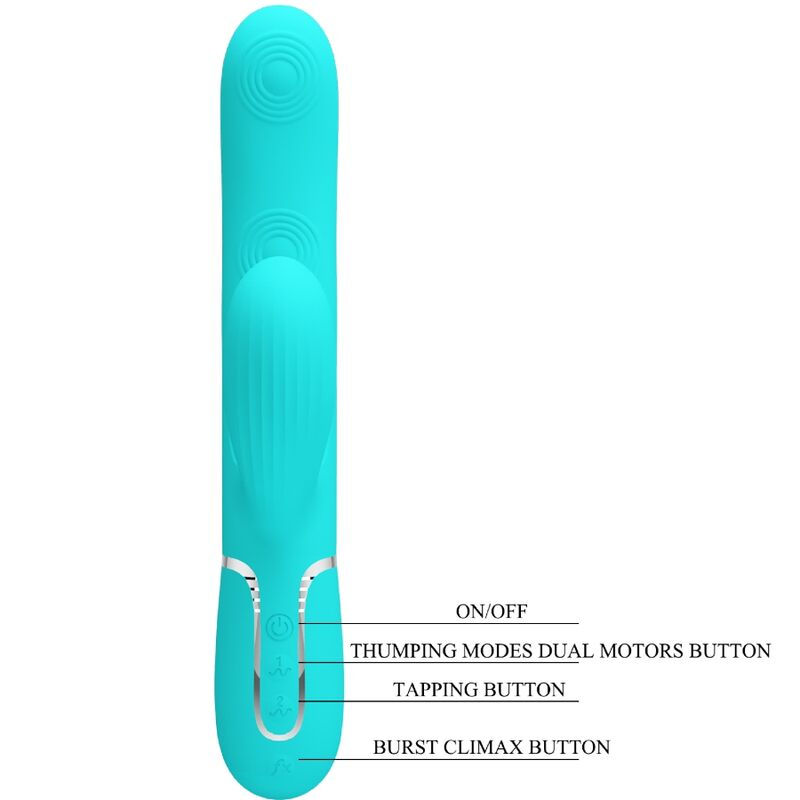 PRETTY LOVE - PERLITA MULTIFUNCTION 3 IN 1 G-SPOT VIBRATOR AQUA GREEN - NOCTURNA DESIRES