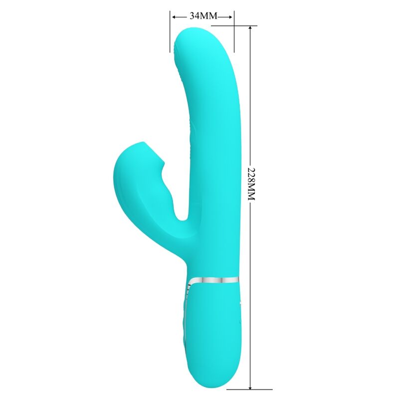 PRETTY LOVE - PERLITA MULTIFUNCTION 3 IN 1 G-SPOT VIBRATOR AQUA GREEN - NOCTURNA DESIRES