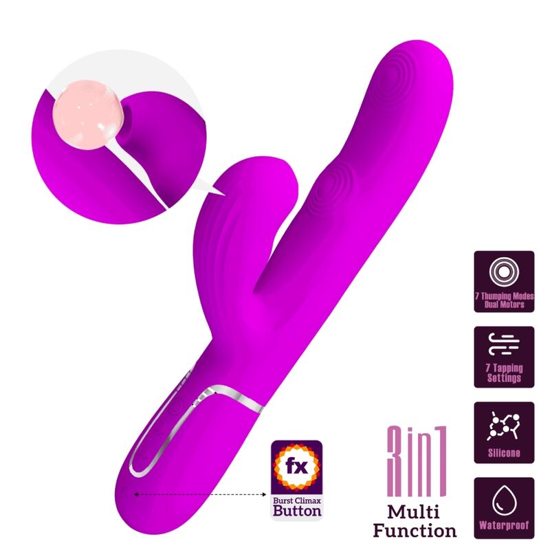 PRETTY LOVE - PERLITA MULTIFUNCTION 3 IN 1 G-SPOT VIBRATOR VIOLET - NOCTURNA DESIRES