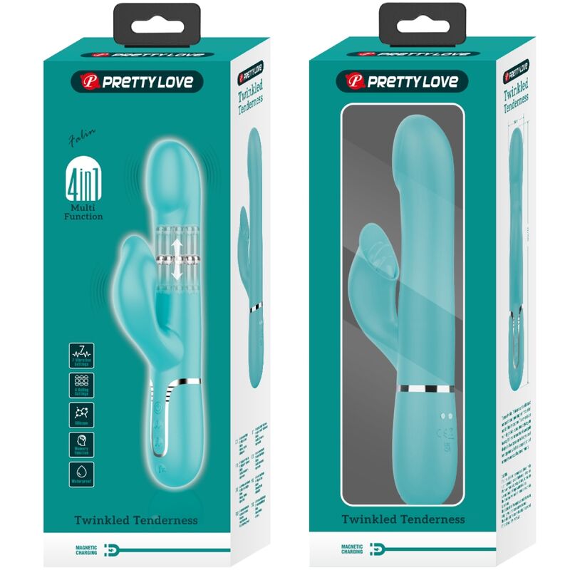 PRETTY LOVE - RABBIT VIBRATOR PEARLS AQUA GREEN - NOCTURNA DESIRES