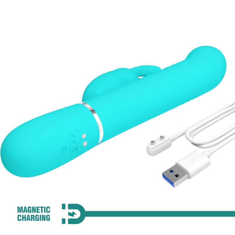 PRETTY LOVE - COALE RABBIT VIBRATOR PEARLS AQUA GREEN - NOCTURNA DESIRES