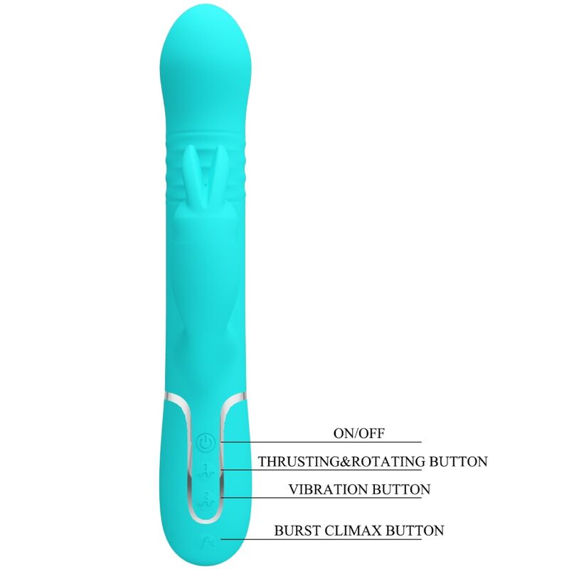 PRETTY LOVE - COALE RABBIT VIBRATOR PEARLS AQUA GREEN - NOCTURNA DESIRES
