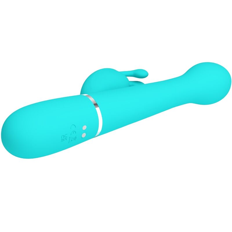 PRETTY LOVE - DEJON RABBIT VIBRATOR 3 IN 1 MULTIFUNCTION AQUA GREEN - NOCTURNA DESIRES