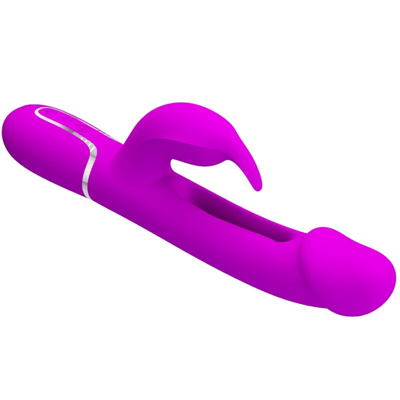 PRETTY LOVE - KAMPAS RABBIT 3 IN 1 MULTIFUNCTION VIBRATOR WITH TONGUE FUCHSIA - NOCTURNA DESIRES