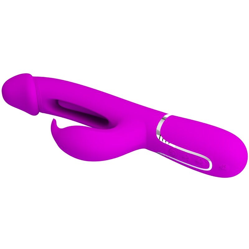 PRETTY LOVE - KAMPAS RABBIT 3 IN 1 MULTIFUNCTION VIBRATOR WITH TONGUE FUCHSIA - NOCTURNA DESIRES