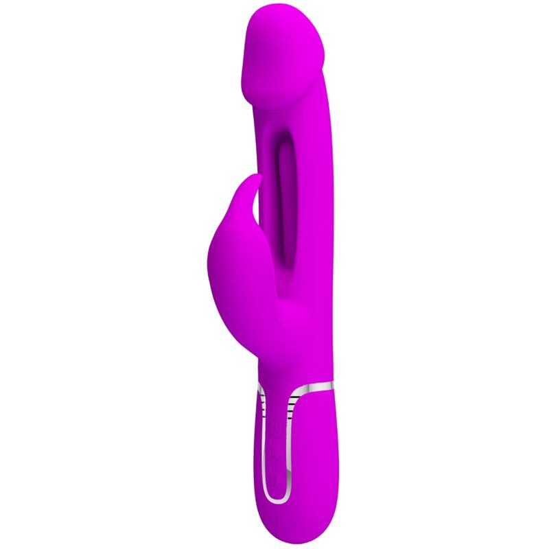 PRETTY LOVE - KAMPAS RABBIT 3 IN 1 MULTIFUNCTION VIBRATOR WITH TONGUE FUCHSIA - NOCTURNA DESIRES